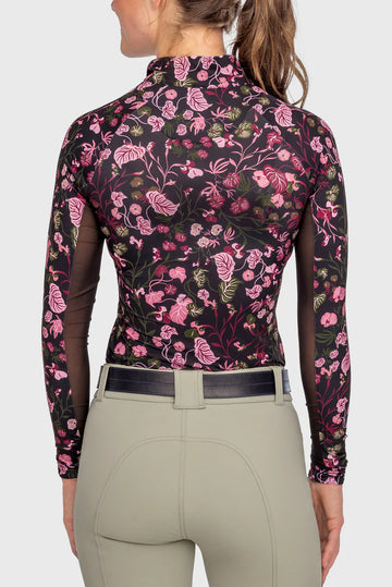 Kastel Denmark Black Modern Begonia Long Sleeve 1/4 Zip Sun Shirt